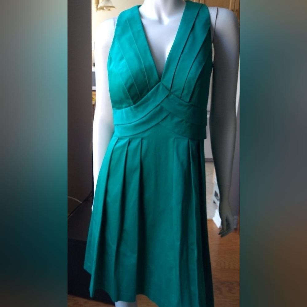 Calvin Klein Green Pleated Dress